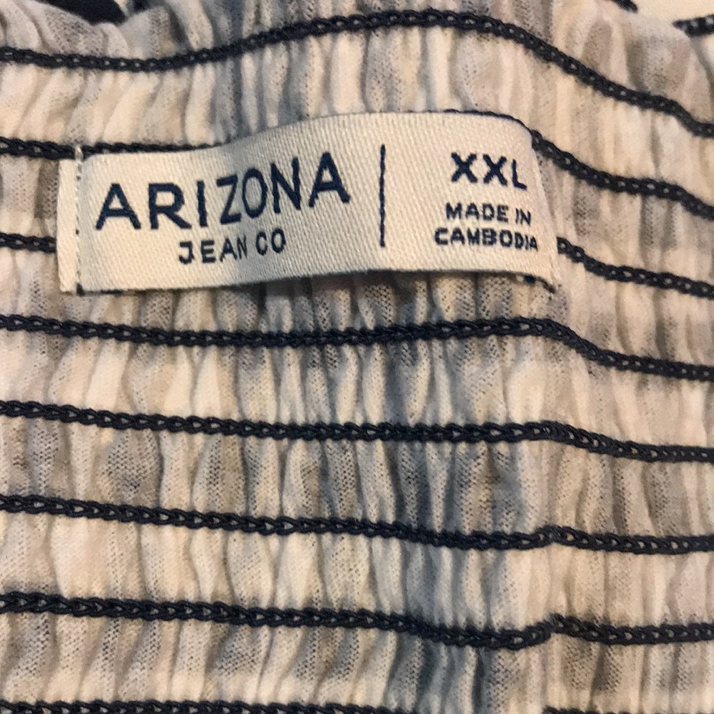 Arizona Womens Blue Plaid Check Tube Top Crop Stretchy Blouse Top Size XXL - Picture 5 of 5